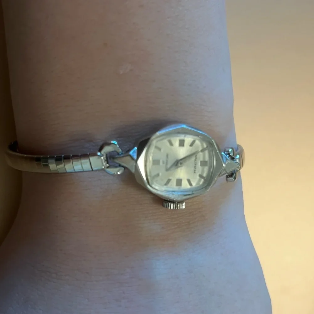 Silver Vintage Style Watch with Art Deco Numerals